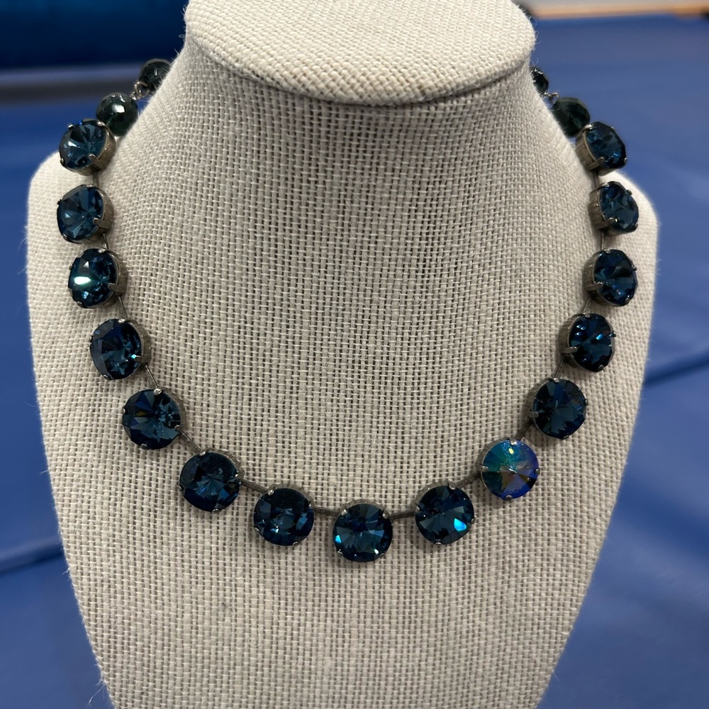 Sabika Seamless Vienna Choker Necklace 2015 Denim Blue Swarovski Crystals